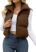 JZC Women's Crop Puffer Vest Lightweight Sleeveless Jacket - Trendy