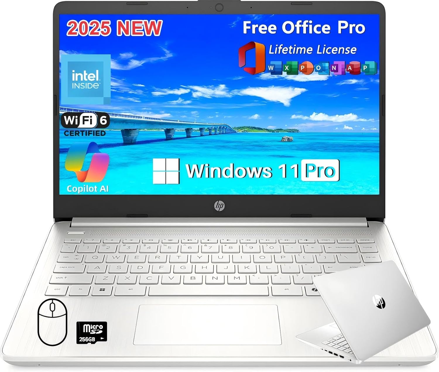 HP 14 Inch HD Laptop with Intel N150 Processor and 16GB RAM