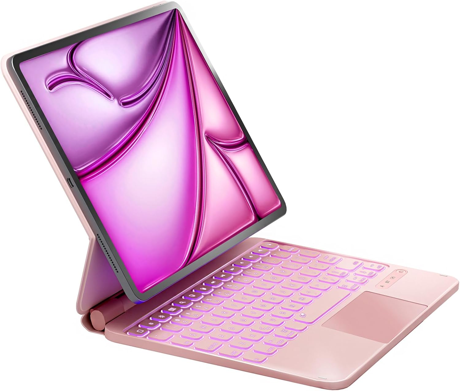 NOKBABO Pink Keyboard Case - Magic Stand, 7-Color Backlit, iPad Pro/Air 11