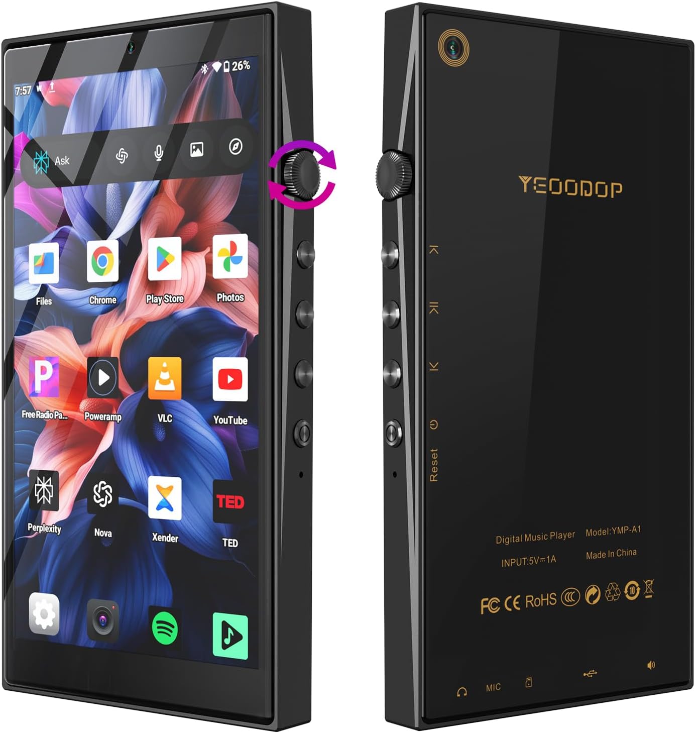 128GB Mp3 Player with WiFi, Spotify, Cameras