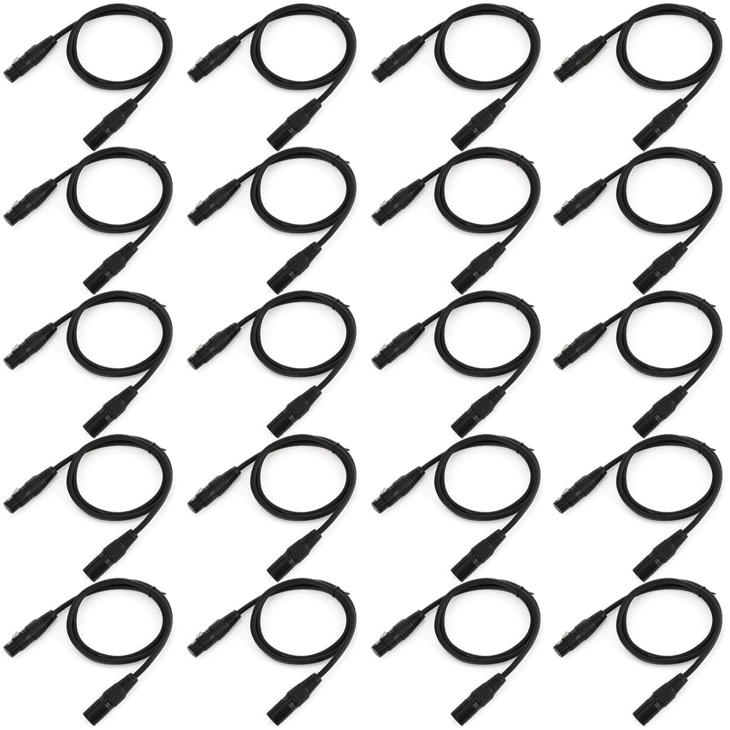 Xuhal 20 Pcs Flexible DMX Cable for Stage Lighting and DJ Use