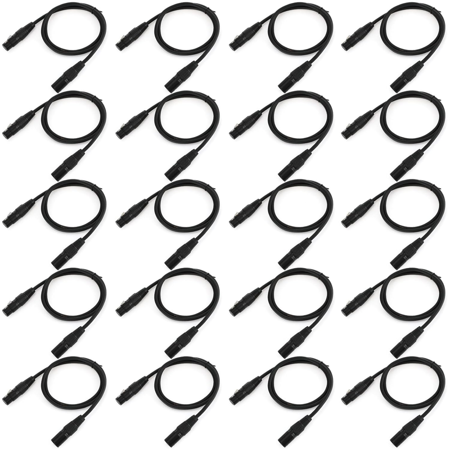 Xuhal 20 Pcs Flexible DMX Cable for Stage Lighting and DJ Use