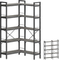 Huuger 5 Tier Bookshelf L Shaped Corner Bookcase - Versatile Storage