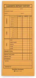 Cashier Deposit Envelopes Pack of 500 - Brown Kraft Cash Drop