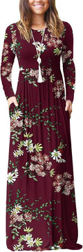 DEARCASE Women's Long Sleeve Maxi Dress - Casual Everyday Comfort