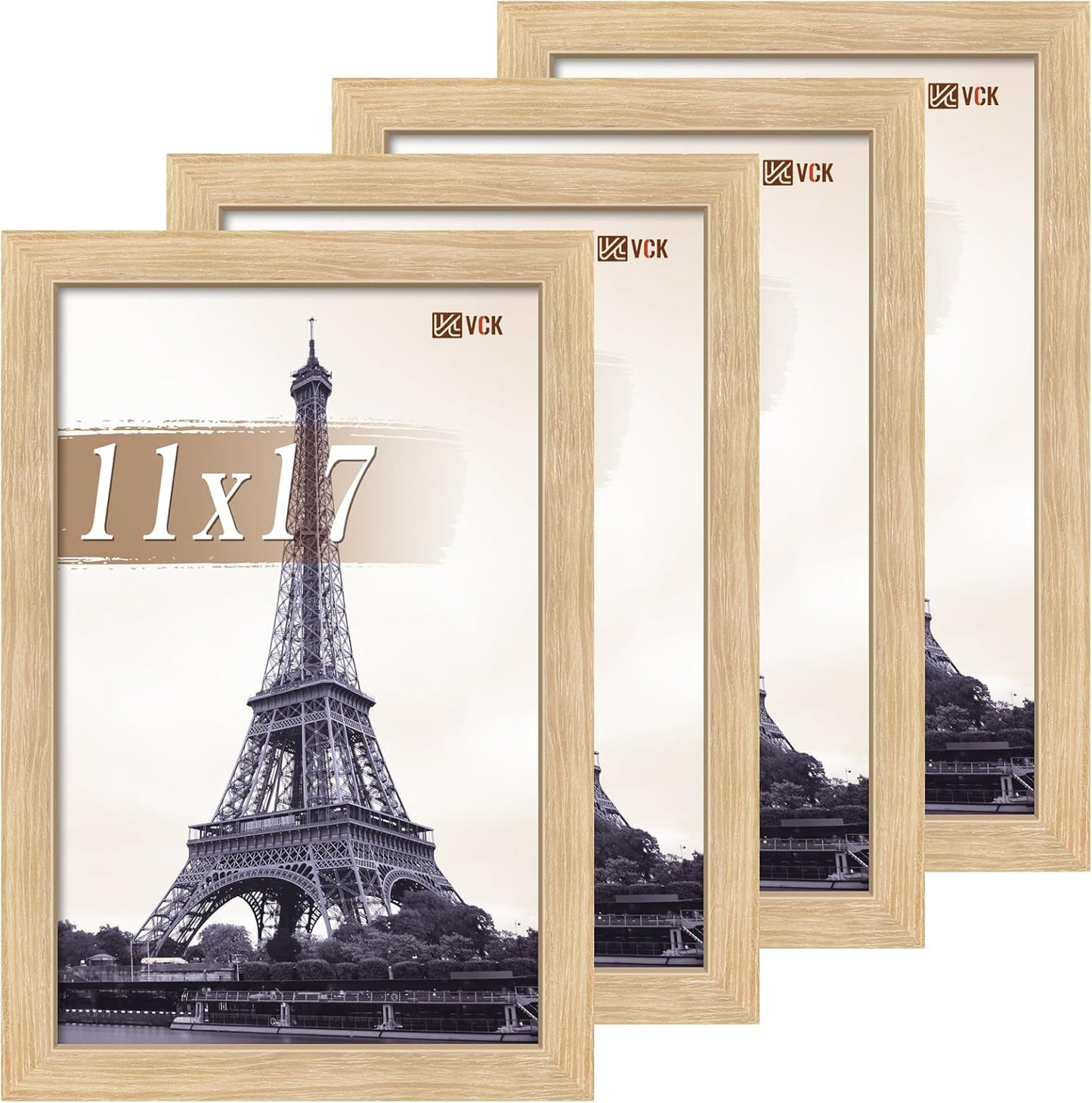 VCK 11x17 Picture Frame Set of 4 - Natural Oak Elegance