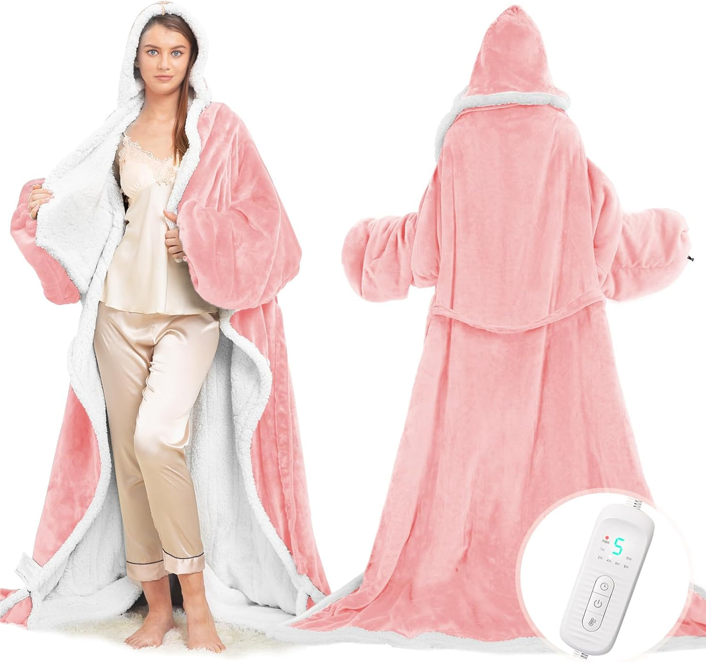 Wearable Heated Blanket with Foot Pocket for Ultimate Comfort