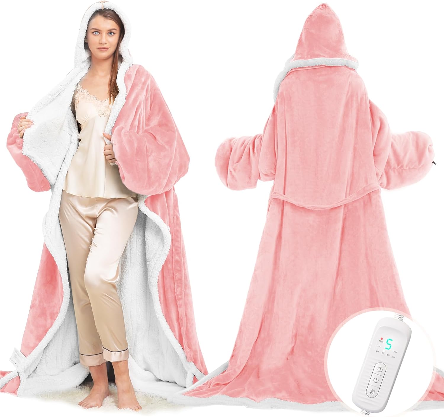 Wearable Heated Blanket with Foot Pocket for Ultimate Comfort