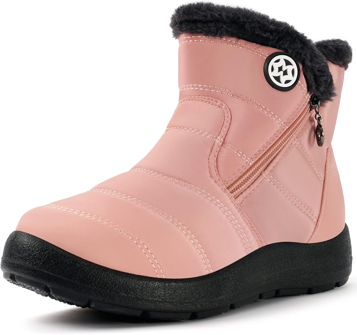 Hsyooes Womens Warm Fur Lined Winter Snow Boots for Comfort