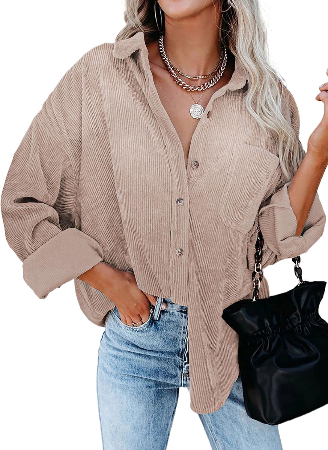 Astylish Women Corduroy Shirts for Casual Long Sleeve Style
