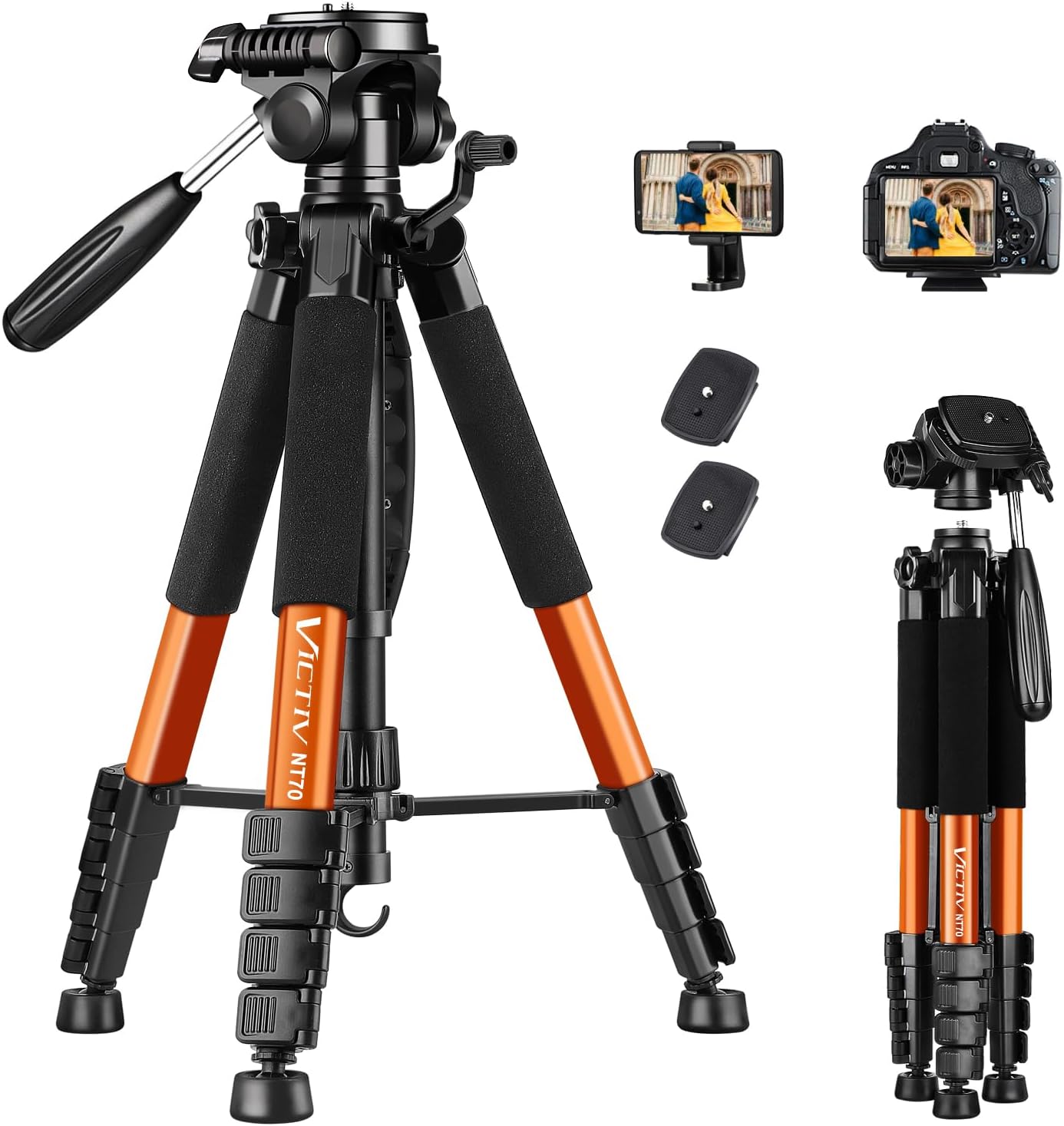 Victiv Tripod 74-Inch Tall Camera Tripod for All Devices