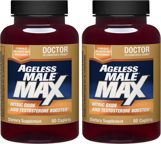 Ageless Male Max Total Testosterone Booster for Men, 120 Caplets