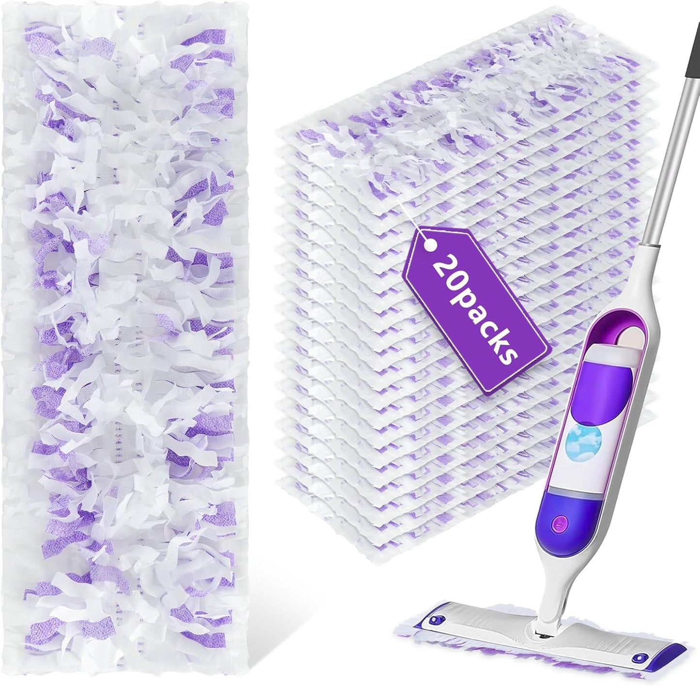 20 Pack Disposable Power Mop Refills - Effortless Floor Cleaning!