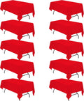Red Tablecloths for 6 ft Rectangle Tables 60 x 102 in - 10 Pack