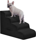Dog Steps for Small Dogs 4-Step Pet Ramp Stairs - Soft, Non-Slip Steps