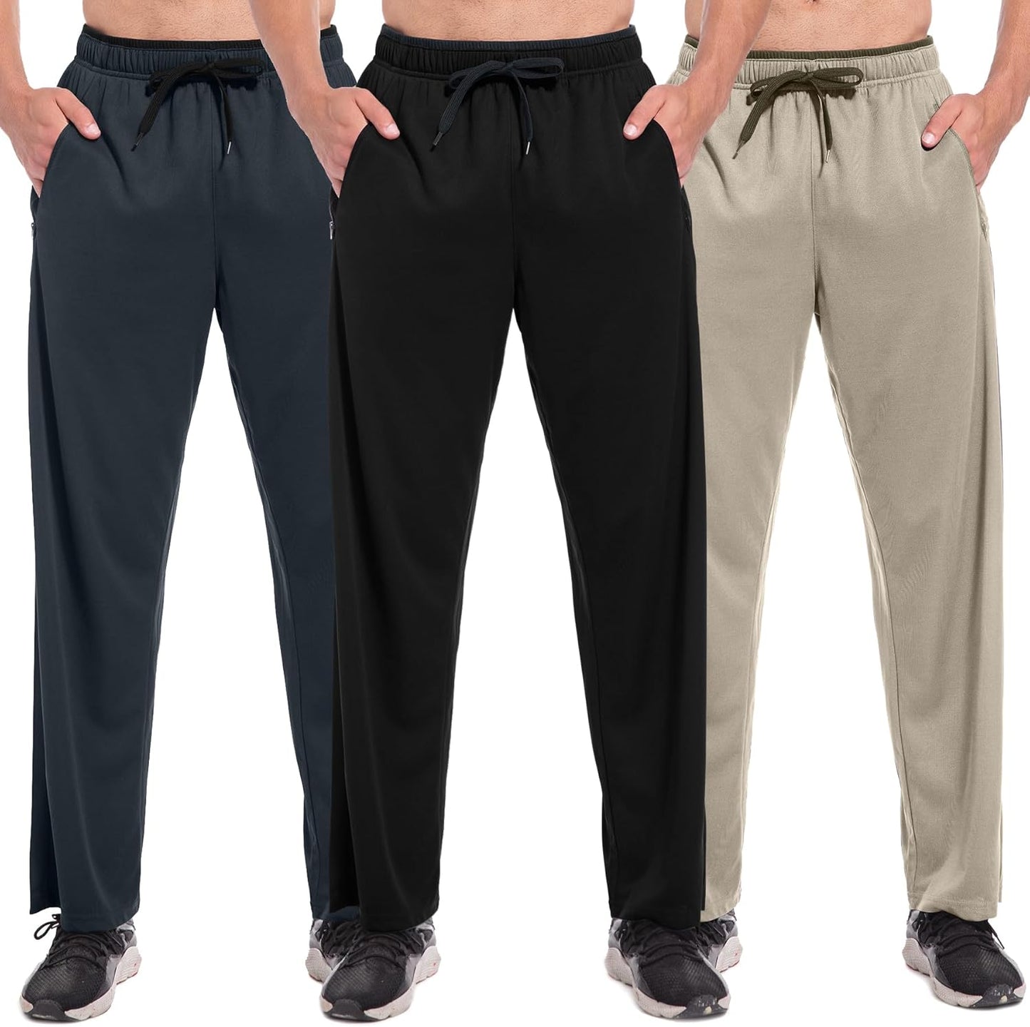 SACUIMAN Mens Sweatpants with Zipper Pockets for Workouts