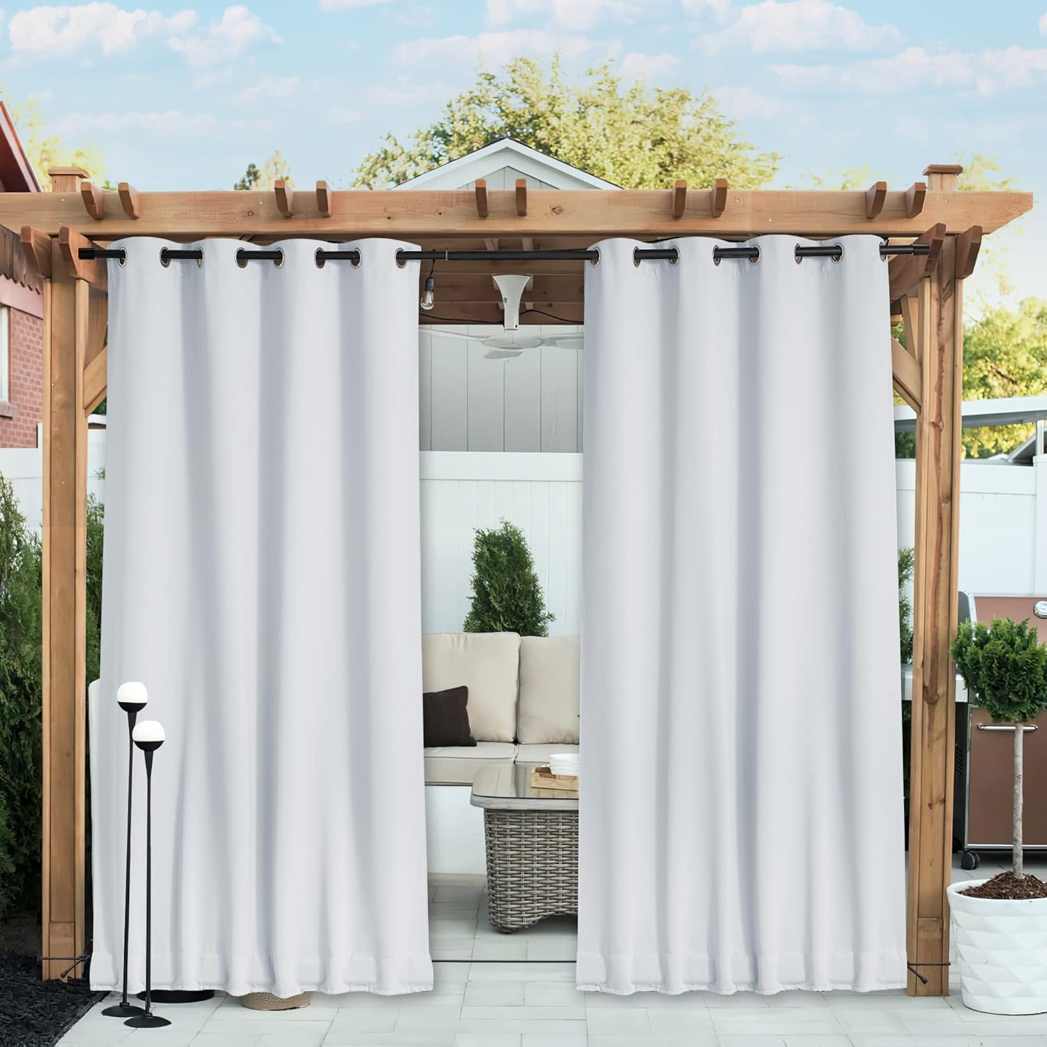 NICETOWN Outdoor Curtains for Patio Waterproof 120