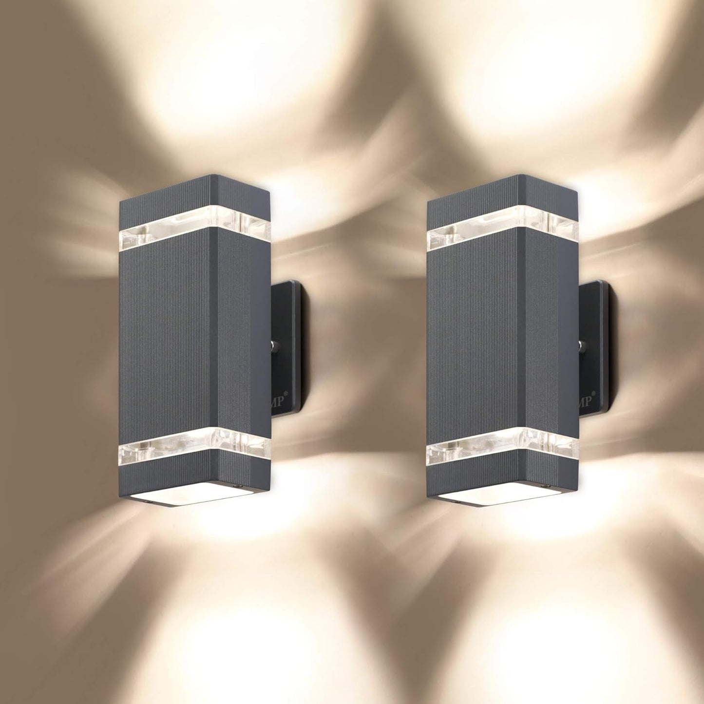 LMP 2 Pack LED Square Up and Down Outdoor Wall Lights
