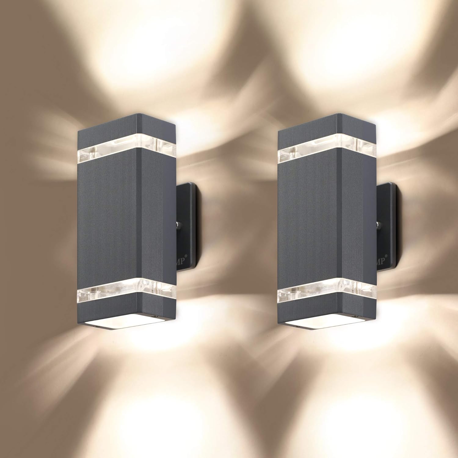 LMP 2 Pack LED Square Up and Down Outdoor Wall Lights