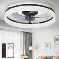 DLLT LED Ceiling Fan with Light 20in Flush Mount Fandelier - Quiet