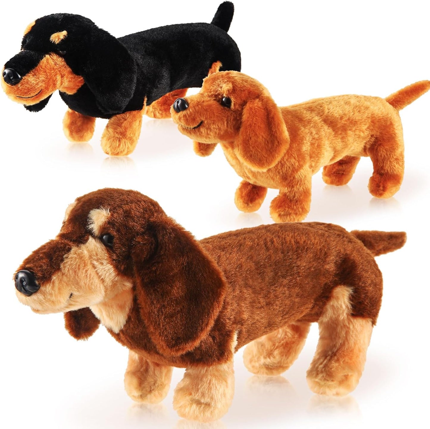 Dachshund Plush Stuffed Animal Set for Kids and Dog Lovers