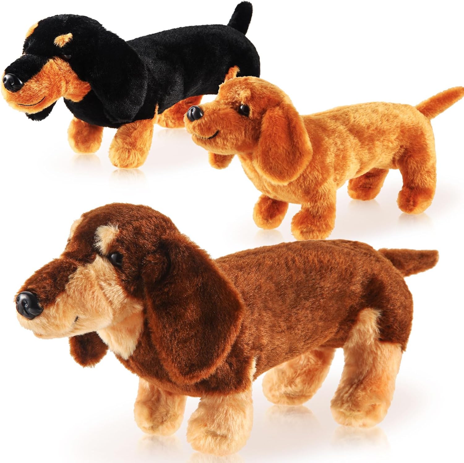 Dachshund Plush Stuffed Animal Set for Kids and Dog Lovers