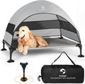 Elevated Dog Bed with Canopy - Portable Raised Cot for Large Dogs