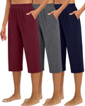 Huukeay Women's Capri Sweatpants - Cozy Wide Leg Cropped Capris