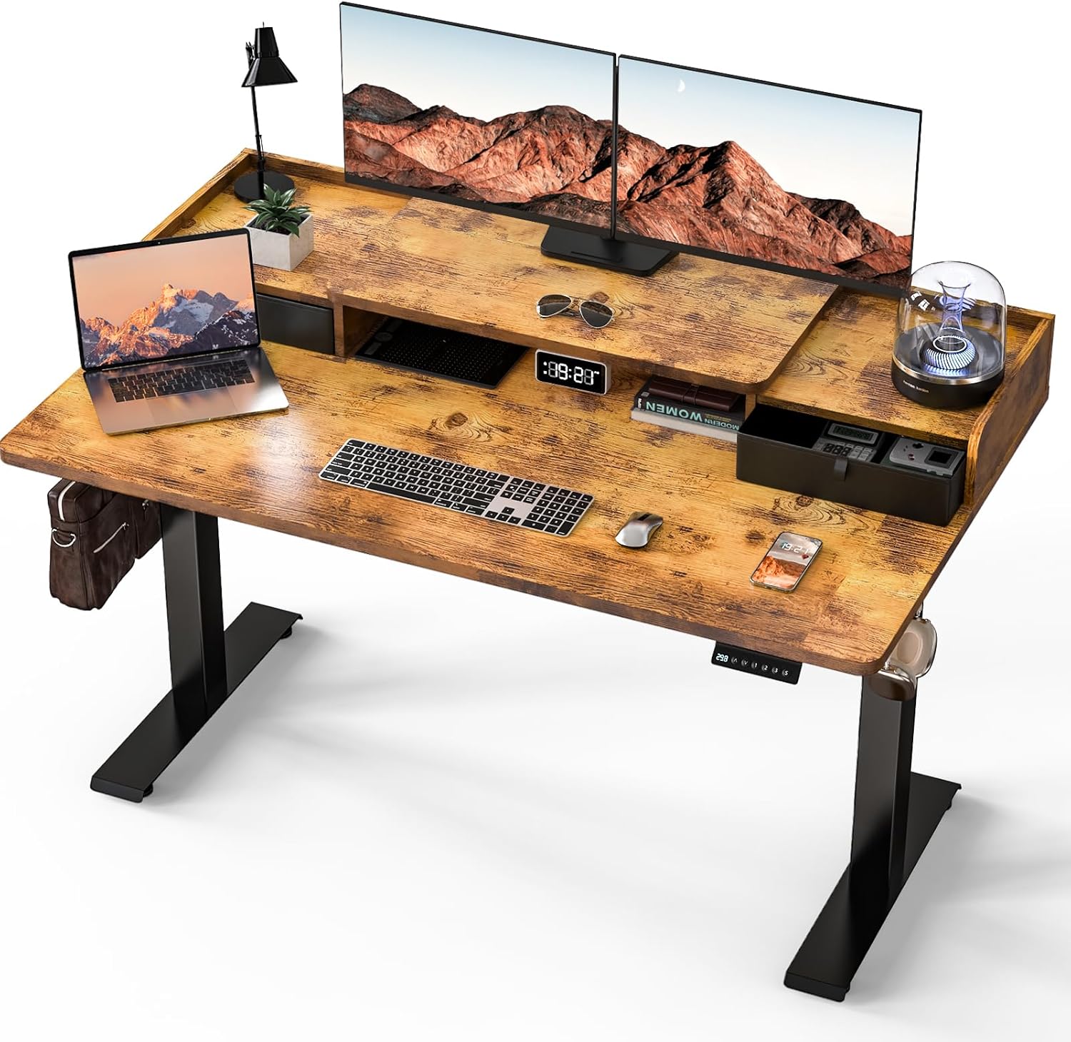 Kingant Electric Standing Desk: Adjustable Height & Storage