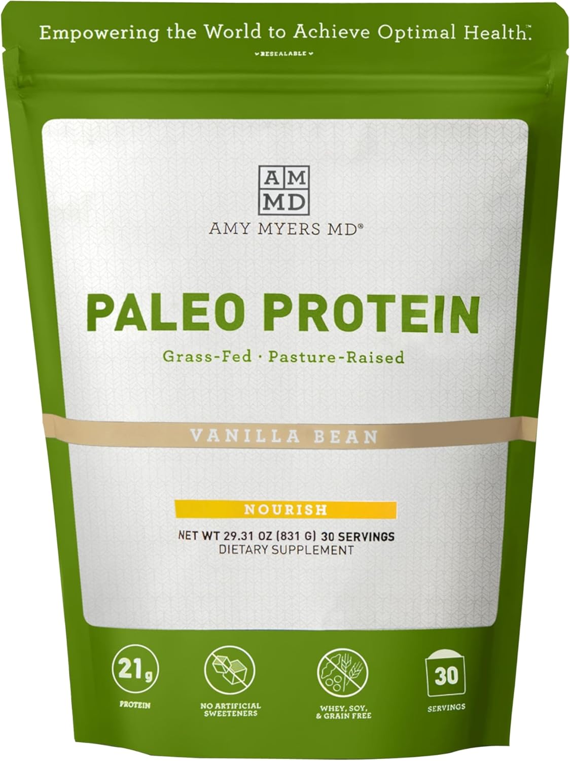 Pure Paleo Protein Powder for Keto and Paleo Diets - Vanilla Bean