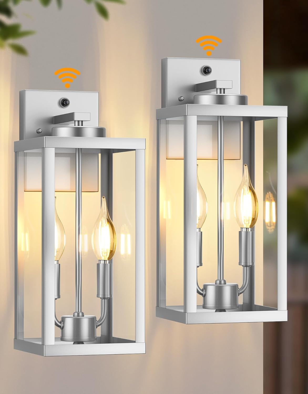 Dusk to Dawn Outdoor Wall Sconce 2-Light for Elegant Lighting