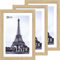 VCK 12x18 Oak Wood Frame for Poster & Picture - Natural 3 Pack