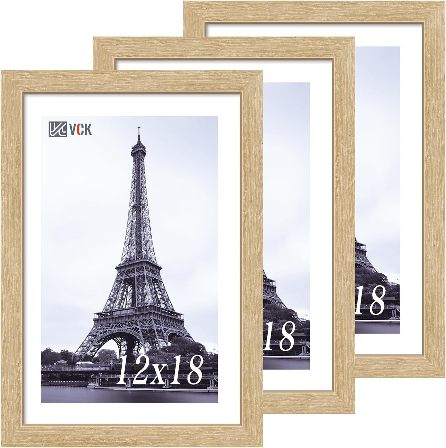 VCK 12x18 Oak Wood Frame for Pictures, Natural Solid Wood