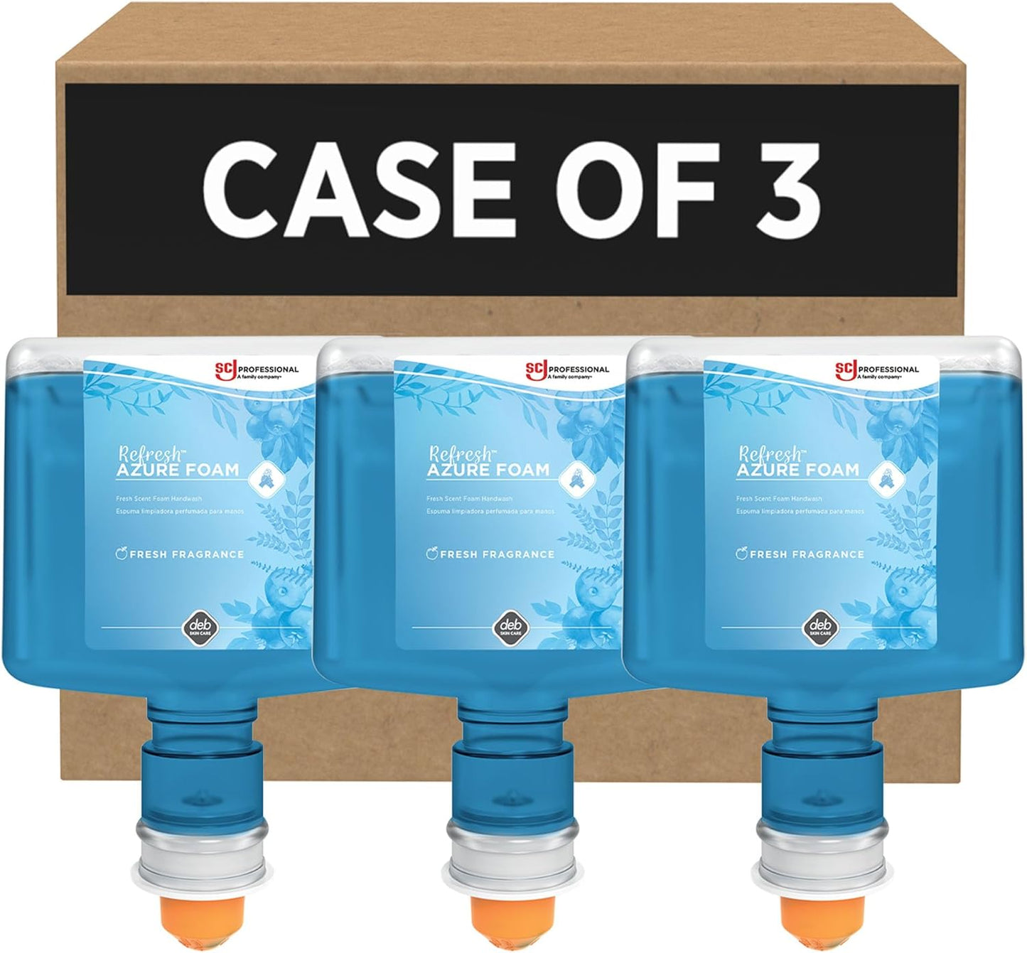 REFRESH AZURE FOAM HAND SOAP 1.2 LITER TOUCH FREE 3 PACK