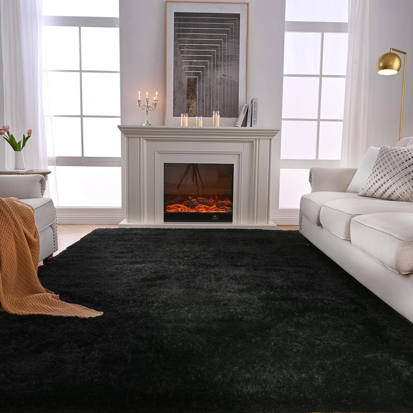 7x10 Area Rug for Living Room: Soft Shaggy Fuzzy Carpet