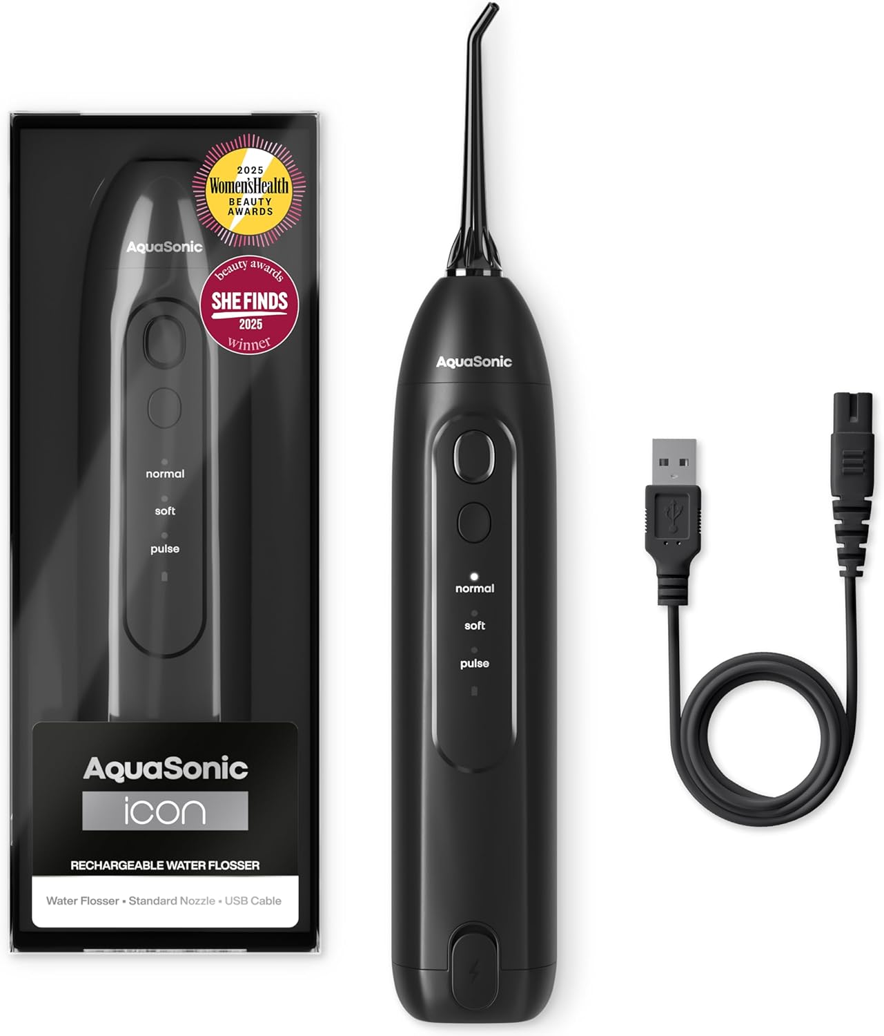 AquaSonic Icon Water Flosser for Teeth - Portable Dental Care