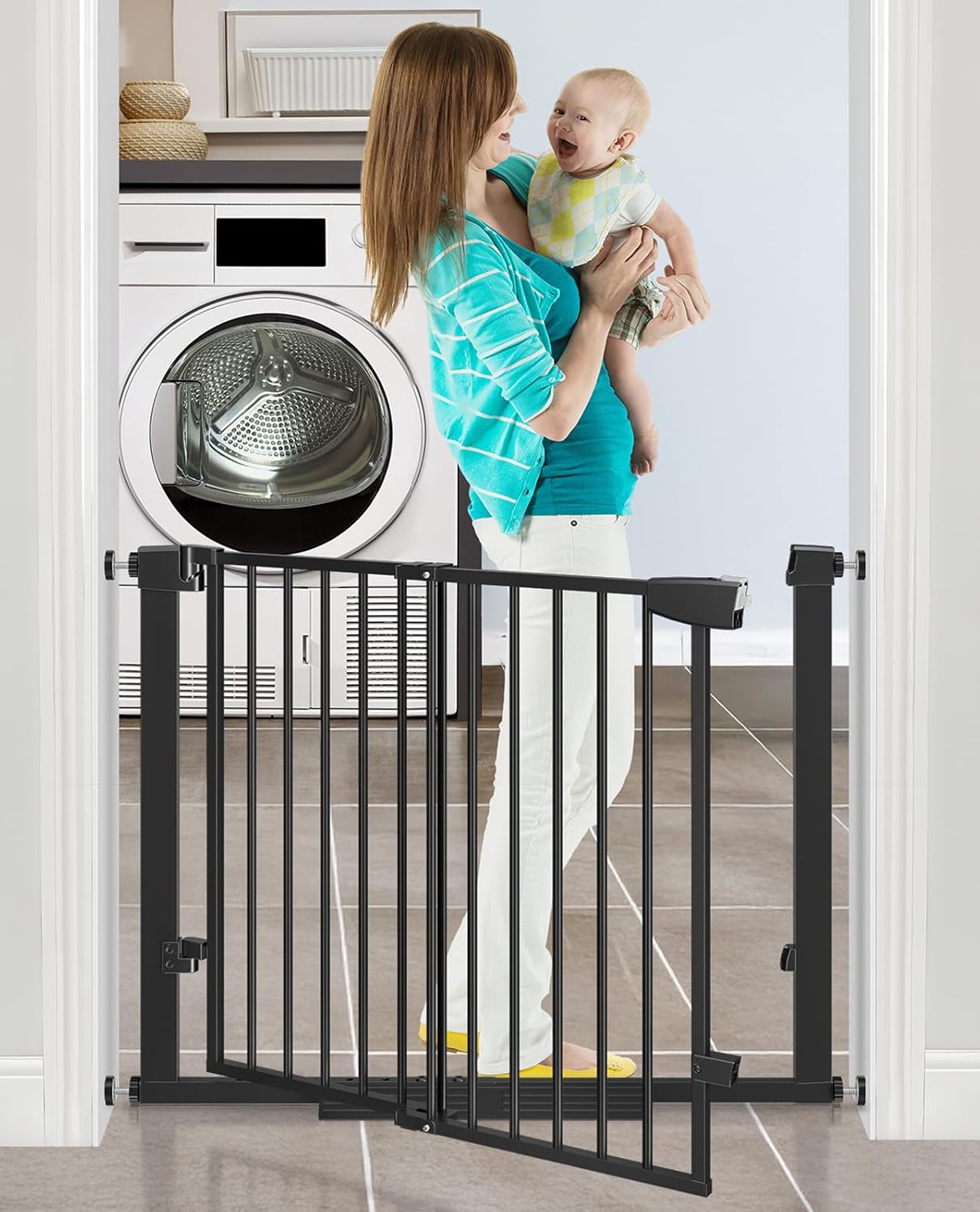 Pressure Mount Baby Gate for Stairs and Doorways - Safe and Easy