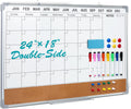 Calendar Whiteboard for Wall 24in x 18in - Double-Sided Planner