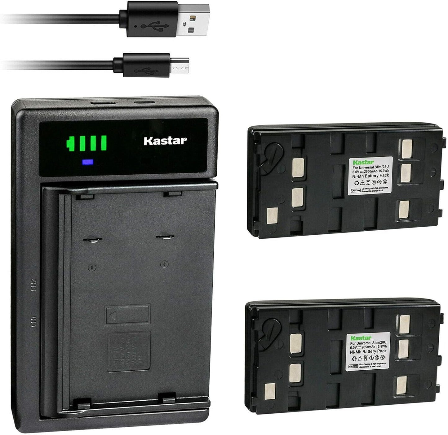 Kastar 2-Pack Battery and Smart USB Charger for JVC Camcorders
