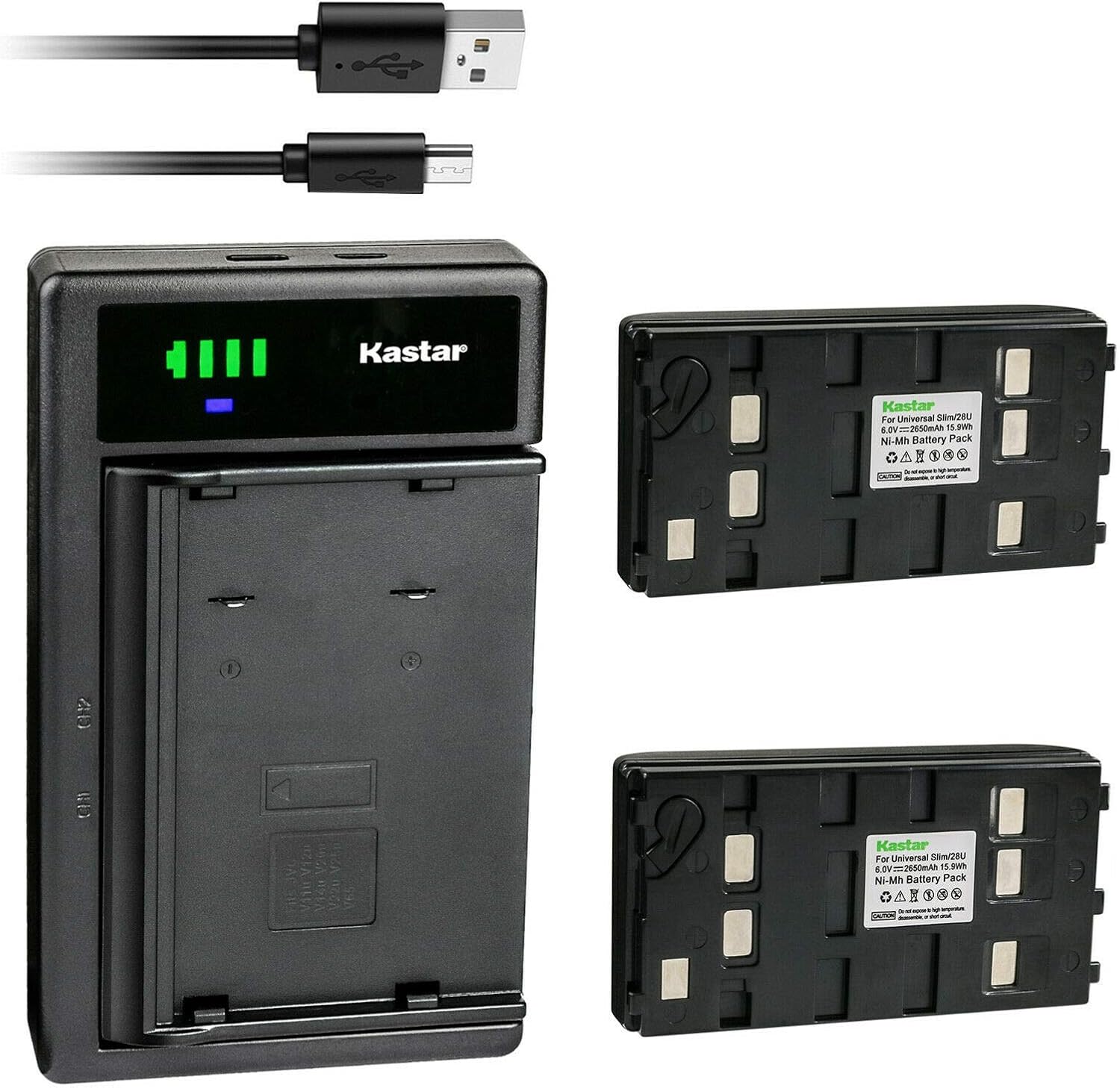 Kastar 2-Pack Battery and Smart USB Charger for RCA Devices