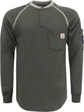 Men's BOCOMAL FR Henley Work Shirt 7oz Cotton - Flame Resistant