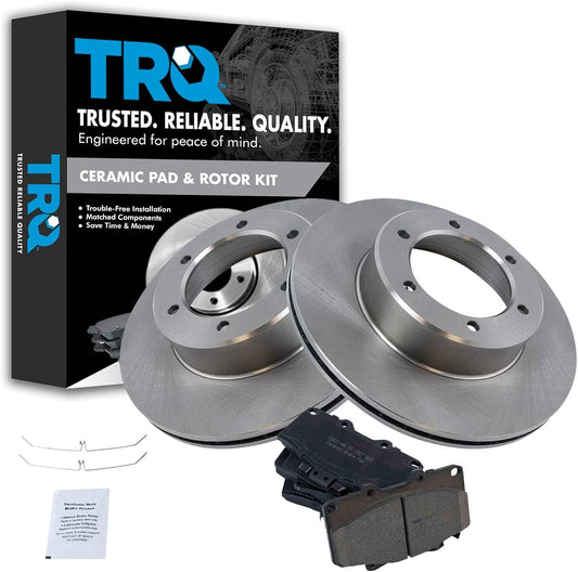 TRQ Front Ceramic Disc Brake Pads & Rotor Kit for Toyota Pickup