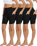 Zonoss 4 Pack High Waist Biker Shorts for Women 8ftin