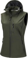 33,000ft Women's Hooded Lightweight Softshell Vest - Windproof, Fleece