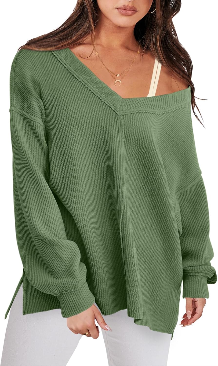 Oversized Long Sleeve Shirts for Women Off the Shoulder Style