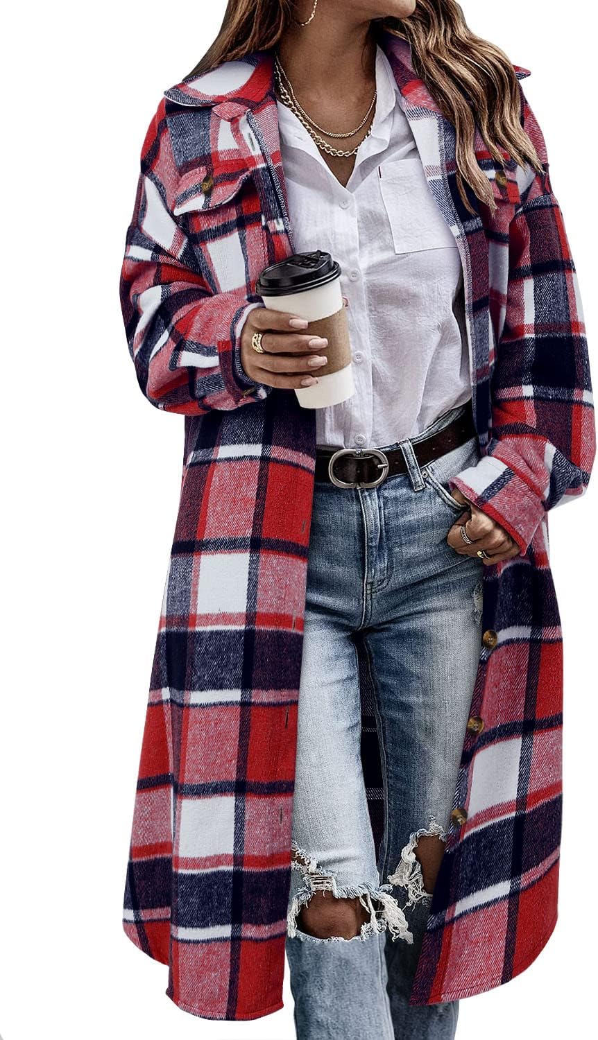 Stylish Womens Plaid Shacket Jacket for Casual and Chic Looks