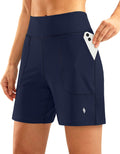 SANTINY Women's 6ft Athletic Long Shorts with 4 Pockets - High Waisted