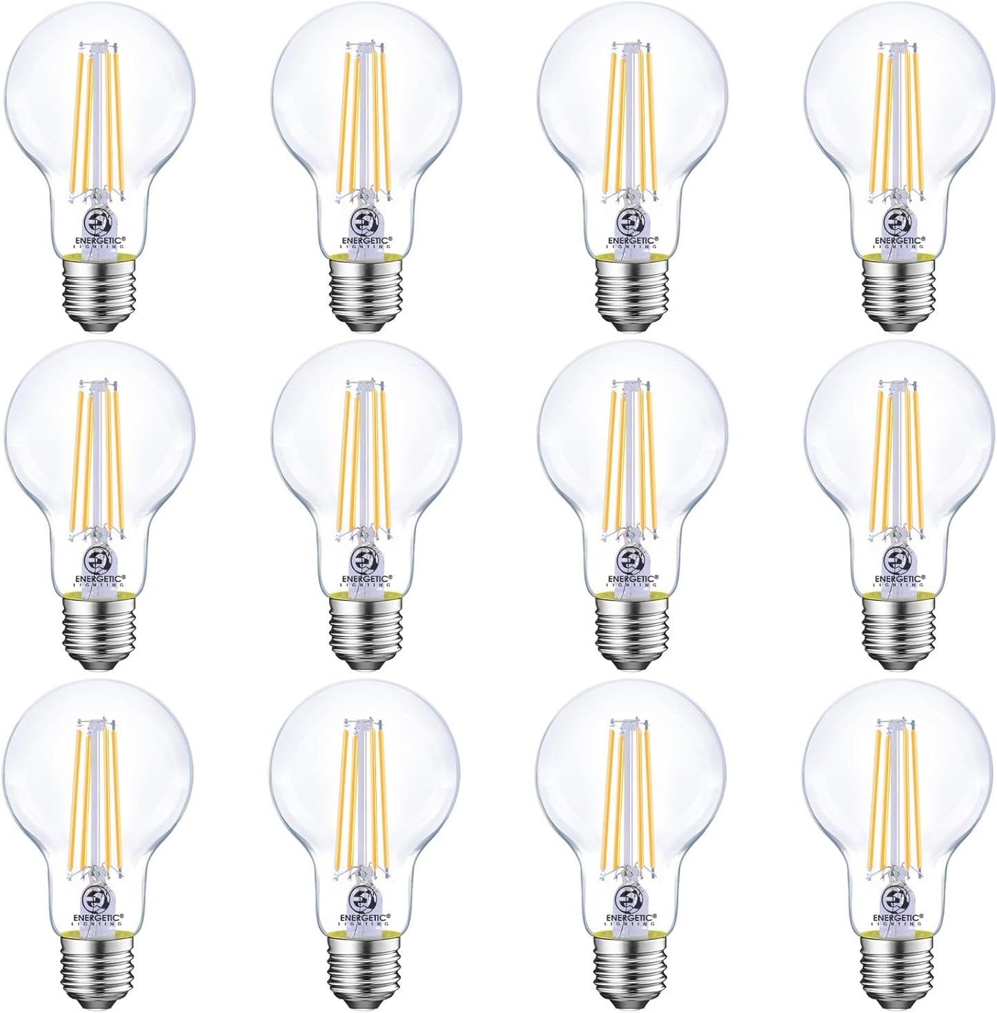 Energetic Dimmable LED Filament Light Bulbs Clear, 8W, 60W Equivalent