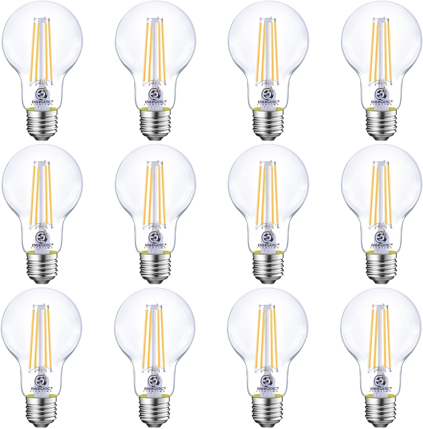 Energetic Dimmable LED Filament Light Bulbs Clear, 8W, 60W Equivalent