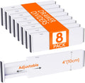 Drawer Dividers 8 Pack 4in High Adjustable 13.5-22in - Tidy Drawers